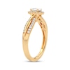 Thumbnail Image 2 of Pear-Shaped & Round-Cut Diamond Engagement Ring 3/8 ct tw 14K Yellow Gold