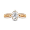 Thumbnail Image 3 of Pear-Shaped & Round-Cut Diamond Engagement Ring 3/8 ct tw 14K Yellow Gold