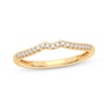 Thumbnail Image 1 of Round-Cut Diamond Curved Wedding Band 1/10 ct tw 14K Yellow Gold