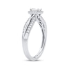 Thumbnail Image 2 of Emerald-Cut & Round-Cut Diamond Engagement Ring 3/8 ct tw 14K White Gold