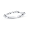 Thumbnail Image 0 of Round-Cut Diamond Curved Wedding Band 1/10 ct tw 14K White Gold