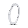 Thumbnail Image 1 of Round-Cut Diamond Curved Wedding Band 1/10 ct tw 14K White Gold