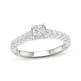 Princess-Cut Diamond Engagement Ring 1-1/3 ct tw 14K White Gold