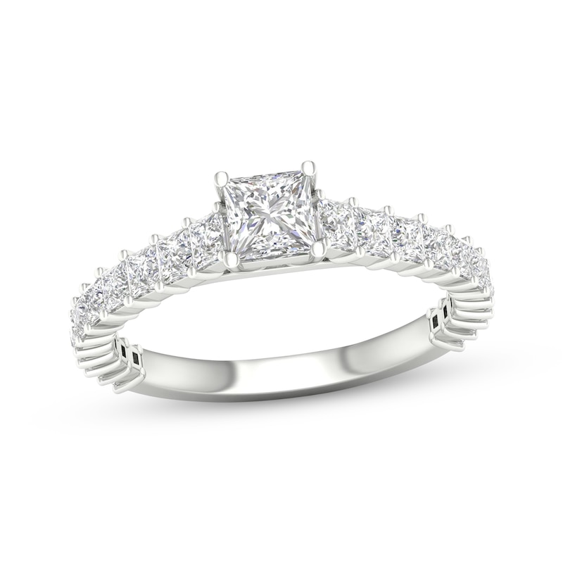 Main Image 1 of Princess-Cut Diamond Engagement Ring 1-1/3 ct tw 14K White Gold