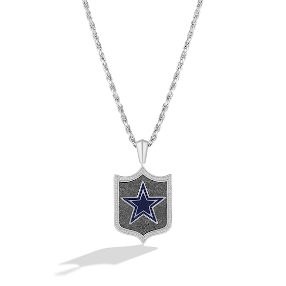 True Fans Dallas Cowboys 1/10 CT. T.W. Diamond Logo Necklace in Sterling  Silver