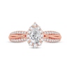 Thumbnail Image 3 of Pear-Shaped & Round-Cut Diamond Engagement Ring 3/8 ct tw 14K Rose Gold