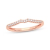 Thumbnail Image 1 of Round-Cut Diamond Curved Wedding Band 1/10 ct tw 14K Rose Gold