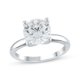 Lab-Grown Diamonds by KAY Round-Cut Solitaire Engagement Ring 3 ct tw 14K White Gold (F/VS2)