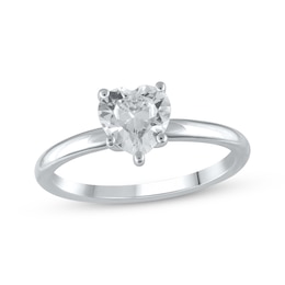 Now + Forever Lab-Grown Diamonds Heart-Shaped Solitaire Ring 1 ct tw 14K White Gold (F/SI2)