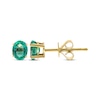 Thumbnail Image 1 of Oval-Cut Emerald Solitaire Stud Earrings 10K Yellow Gold