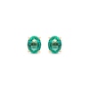 Thumbnail Image 2 of Oval-Cut Emerald Solitaire Stud Earrings 10K Yellow Gold