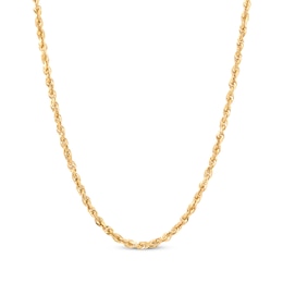 Glitter Rope Chain Necklace 3.8mm Solid 10K Yellow Gold 22&quot;