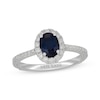 Thumbnail Image 1 of Neil Lane Oval-Cut Natural Blue Sapphire & Diamond Engagement Ring 1/2 ct tw 14K White Gold