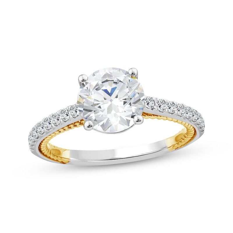 Threads of Love Round-Cut Lab-Grown Diamond Engagement Ring 2-1/4 ct tw 14K Two-Tone Gold