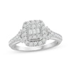 Thumbnail Image 1 of Multi-Diamond Center Elongated Cushion Frame Engagement Ring 5/8 ct tw 14K White Gold