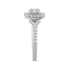 Thumbnail Image 2 of Multi-Diamond Center Elongated Cushion Frame Engagement Ring 5/8 ct tw 14K White Gold