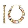 Thumbnail Image 1 of Hollow Hoop Earrings 14K Yellow Gold & 14K Rose & White Gold Plating