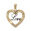 Thumbnail Image 0 of Diamond-Cut "Love" Heart Charm 14K Yellow Gold