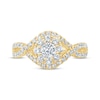 Thumbnail Image 3 of Round-Cut Diamond Halo Engagement Ring 1 ct tw 14K Yellow Gold