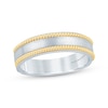 Thumbnail Image 0 of Monique Lhuillier Bliss Men's Diamond Accent Wedding Ring 18K Two-Tone Gold