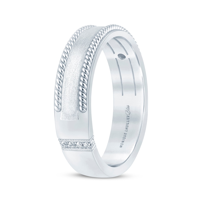 Main Image 2 of Monique Lhuillier Bliss Men's Diamond Accent Wedding Ring 18K White Gold