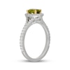 Thumbnail Image 2 of Neil Lane Oval-Cut Peridot & Diamond Halo Engagement Ring 1/2 ct tw 14K White Gold