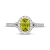 Thumbnail Image 3 of Neil Lane Oval-Cut Peridot & Diamond Halo Engagement Ring 1/2 ct tw 14K White Gold