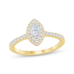 Now + Forever Marquise-Cut Diamond Engagement Ring 1/2 ct tw 14K Yellow Gold