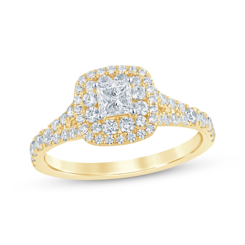 Main Image 1 of Princess-Cut Diamond Engagement Ring 1 ct tw 14K Yellow Gold