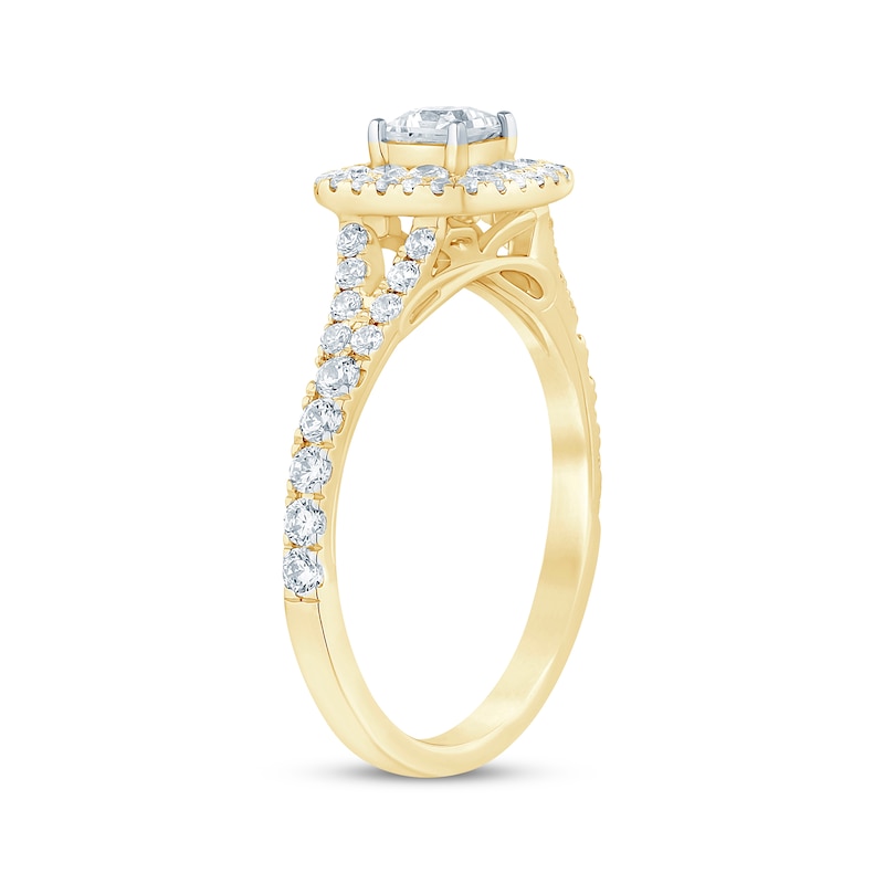 Main Image 2 of Princess-Cut Diamond Engagement Ring 1 ct tw 14K Yellow Gold