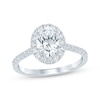 Thumbnail Image 0 of Oval-Cut Diamond Halo Engagement Ring 1-5/8 ct tw 14K White Gold