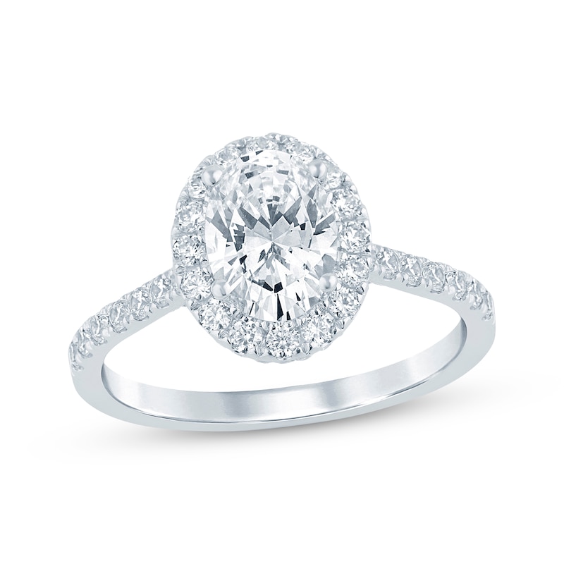 Main Image 1 of Now + Forever Oval-Cut Diamond Halo Engagement Ring 1-5/8 ct tw 14K White Gold