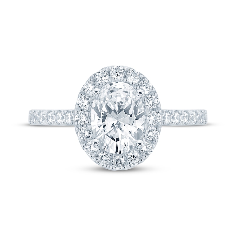 Main Image 3 of Now + Forever Oval-Cut Diamond Halo Engagement Ring 1-5/8 ct tw 14K White Gold