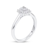 Thumbnail Image 2 of Emerald-Cut Diamond Starburst Halo Engagement Ring 3/8 ct tw 10K White Gold