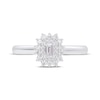 Thumbnail Image 3 of Emerald-Cut Diamond Starburst Halo Engagement Ring 3/8 ct tw 10K White Gold