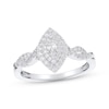 Thumbnail Image 1 of Marquise-Cut Diamond Double Halo Twist Shank Engagement Ring 3/8 ct tw 10K White Gold