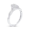 Thumbnail Image 1 of Marquise-Cut Diamond Double Halo Twist Shank Engagement Ring 3/8 ct tw 10K White Gold