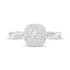 Thumbnail Image 3 of Round-Cut Diamond Double Cushion Halo Engagement Ring 1/3 ct tw 10K White Gold