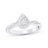 Thumbnail Image 1 of Pear-Shaped Diamond Halo Twist Shank Engagement Ring 3/8 ct tw 14K White Gold