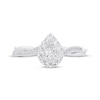 Thumbnail Image 3 of Pear-Shaped Diamond Halo Twist Shank Engagement Ring 3/8 ct tw 14K White Gold