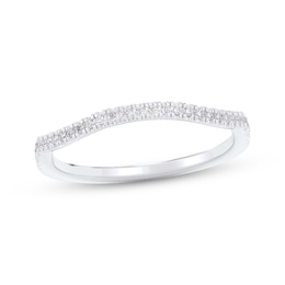 Now + Forever Diamond Contour Wedding Band 1/8 ct tw 14K White Gold