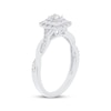 Thumbnail Image 1 of Princess-Cut Diamond Double Halo Twist Shank Engagement Ring 1/3 ct tw 10K White Gold