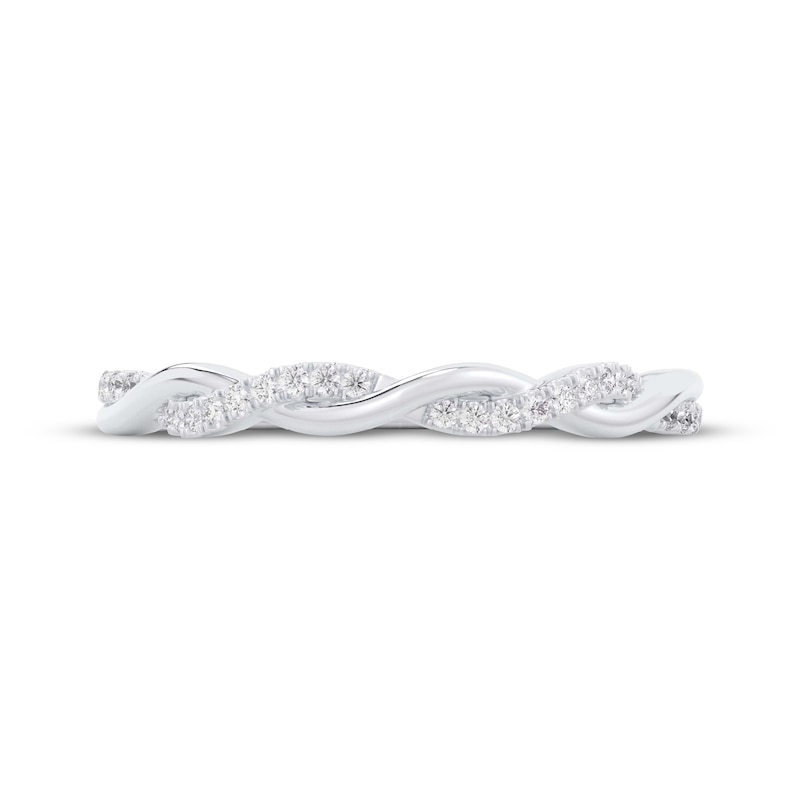 Main Image 3 of Diamond Twist Wedding Band 1/10 ct tw 10K White Gold