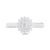 Thumbnail Image 3 of Round-Cut Diamond Starburst Halo Engagement Ring 3/8 ct tw 10K White Gold