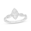 Thumbnail Image 0 of Multi-Diamond Center Marquise Halo Engagement Ring 3/8 ct tw 10K White Gold