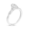 Thumbnail Image 1 of Multi-Diamond Center Marquise Halo Engagement Ring 3/8 ct tw 10K White Gold