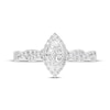 Thumbnail Image 2 of Multi-Diamond Center Marquise Halo Engagement Ring 3/8 ct tw 10K White Gold