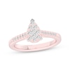 Thumbnail Image 0 of Multi-Diamond Center Pear-Shaped Engagement Ring 1/3 ct tw 10K Rose Gold