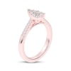 Thumbnail Image 1 of Multi-Diamond Center Pear-Shaped Engagement Ring 1/3 ct tw 10K Rose Gold