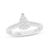 Thumbnail Image 1 of Multi-Diamond Center Pear-Shaped Engagement Ring 1/3 ct tw 10K White Gold